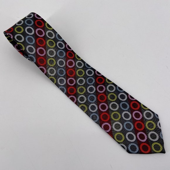 Shlax & Wing Other - S&W Shlax & Wing Silk Retro Multicolor Rings Tie
